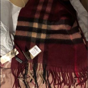 Brand new authentic claret Burberry scarf
